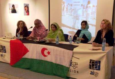 Elvira Gonzlez Jimnez, cooperante con el pueblo saharaui de apoyo a la UNMS; Mariam Burhimi, Zonas ocupadas (Equipe Media) arrestada y torturada por las fuerzas de represin marroqu; Jadiyetu El Mo